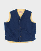 Vintage Walls Blizzard Pruf Sherpa Lined Sleeveless Denim Jacket - XL