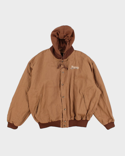 Vintage Fleece Lined Hooded Work Wear Jacket - XXL