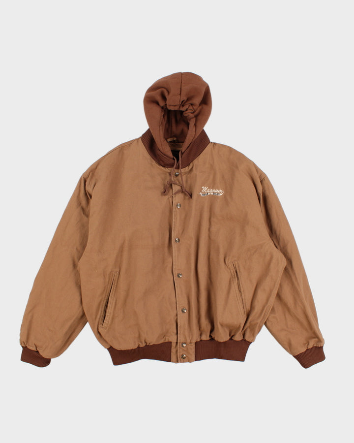 Vintage Fleece Lined Hooded Work Wear Jacket - XXL