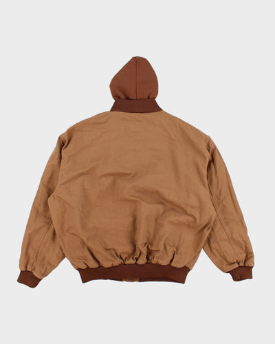 Vintage Fleece Lined Hooded Work Wear Jacket - XXL