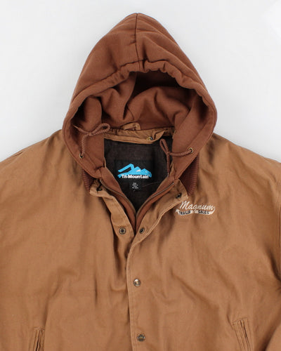 Vintage Fleece Lined Hooded Work Wear Jacket - XXL