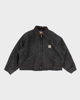 Vintage Carhartt Dream Wear Faded Black Fleece Lined Work Wear Jacket - XXXL