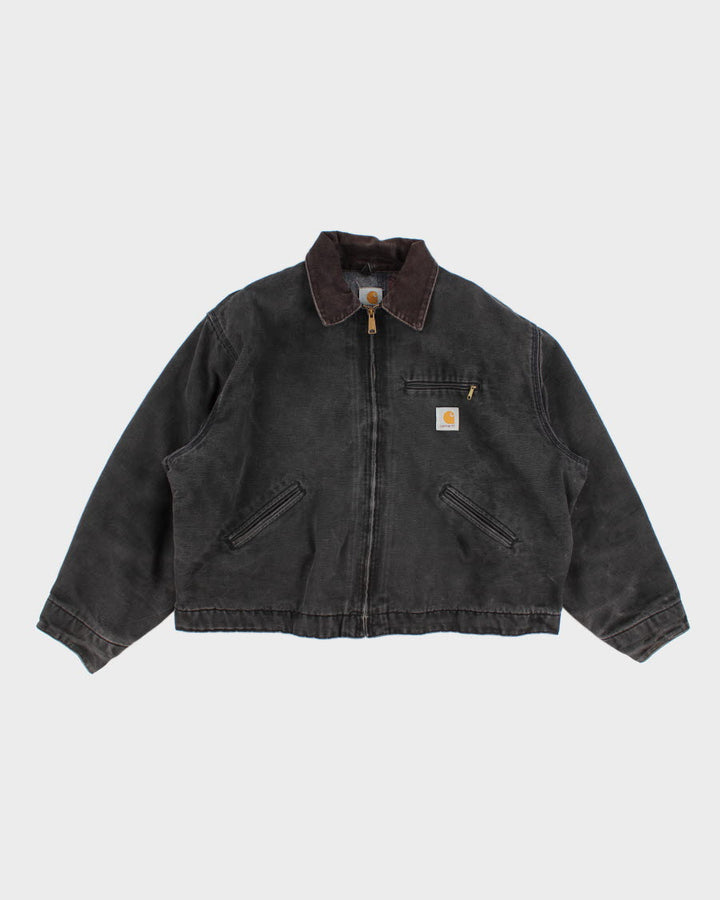 Vintage Carhartt Dream Wear Faded Black Fleece Lined Work Wear Jacket - XXXL