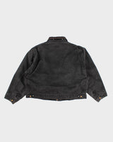 Vintage Carhartt Dream Wear Faded Black Fleece Lined Work Wear Jacket - XXXL