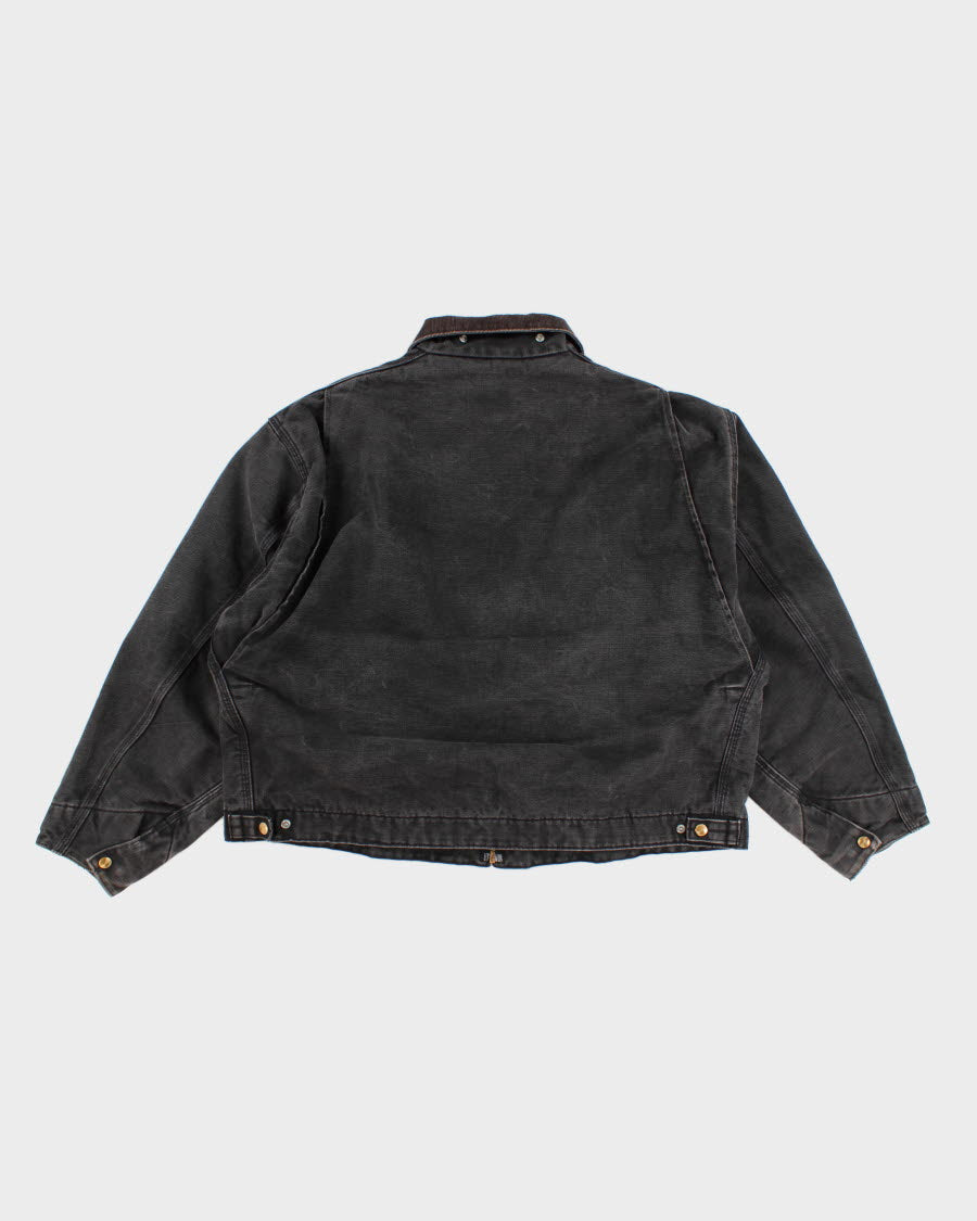 Vintage Carhartt Dream Wear Faded Black Fleece Lined Work Wear Jacket - XXXL