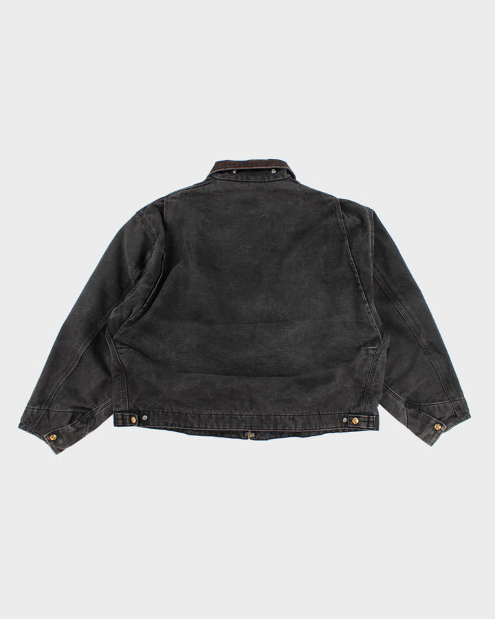 Vintage Carhartt Dream Wear Faded Black Fleece Lined Work Wear Jacket - XXXL