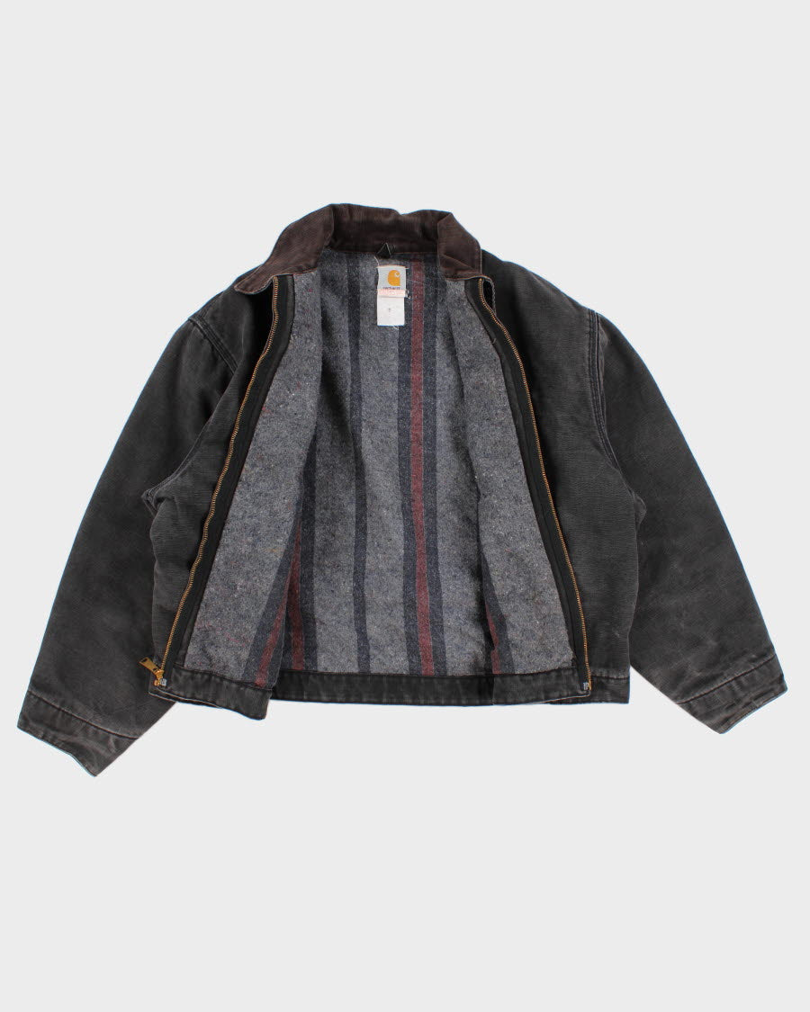 Vintage Carhartt Dream Wear Faded Black Fleece Lined Work Wear Jacket - XXXL
