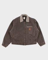 Vintage Carhartt Fleece Lined Brown Work Wear Jacket - XL