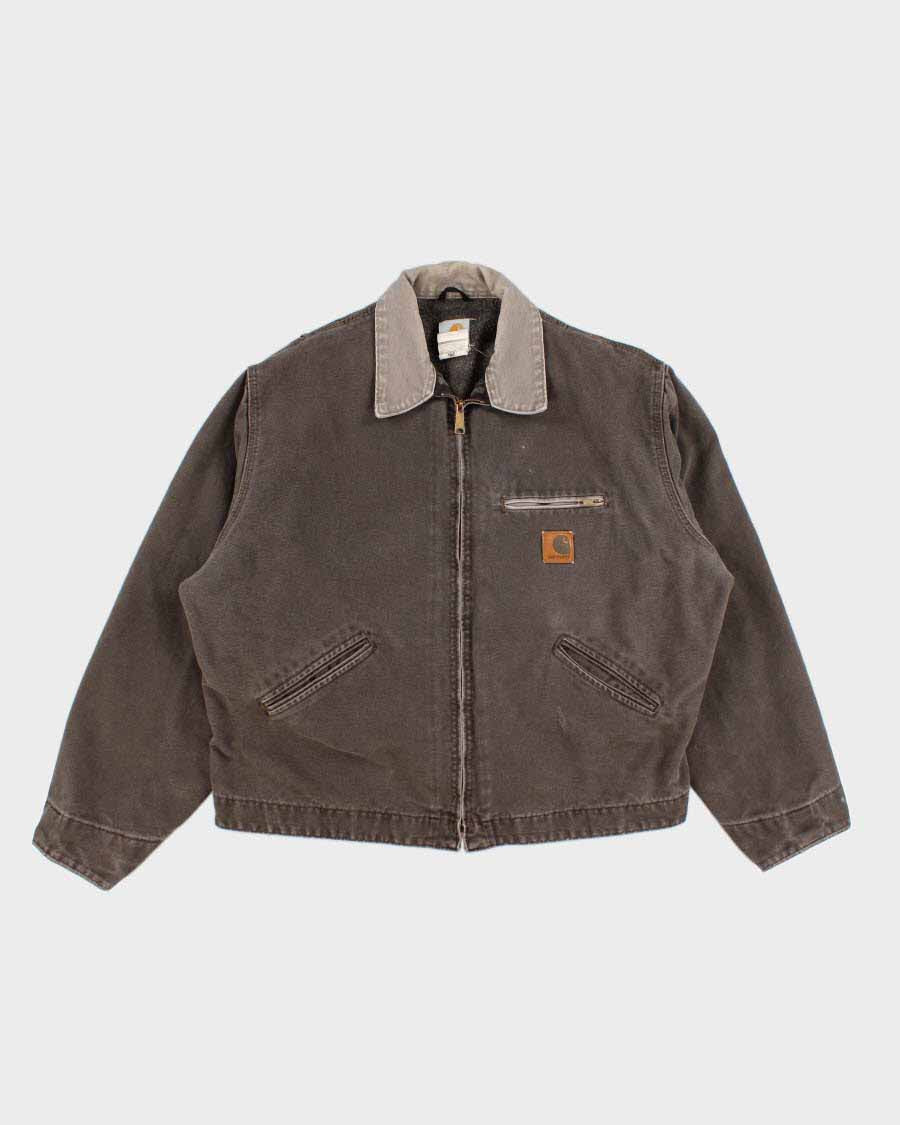 Vintage Carhartt Fleece Lined Brown Work Wear Jacket - XL