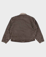 Vintage Carhartt Fleece Lined Brown Work Wear Jacket - XL