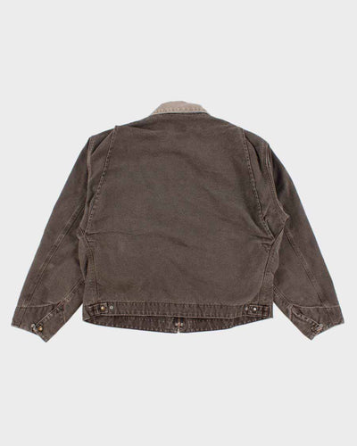 Vintage Carhartt Fleece Lined Brown Work Wear Jacket - XL