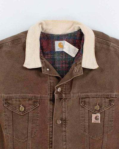 Vintage Carhartt Fleece Lined Work Wear Trucker Jacket - XXL Tall