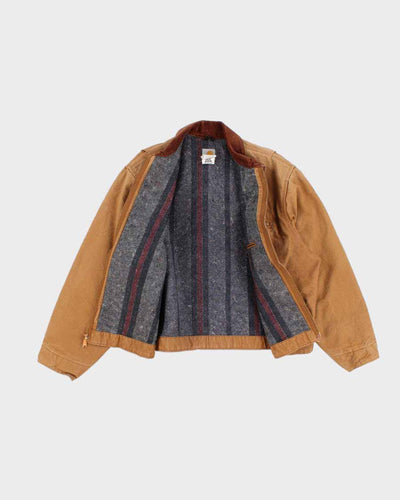 Vintage Carhartt Fleece Lined Beige Work Wear Jacket - XL