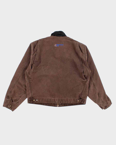 Vintage Carhartt Fleece Lined Brown Work Wear Jacket - L
