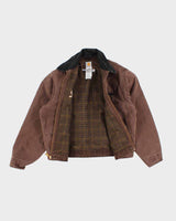 Vintage Carhartt Fleece Lined Brown Work Wear Jacket - L