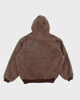 Vintage Carhartt Hooded Brown Work Wear Jacket - XL