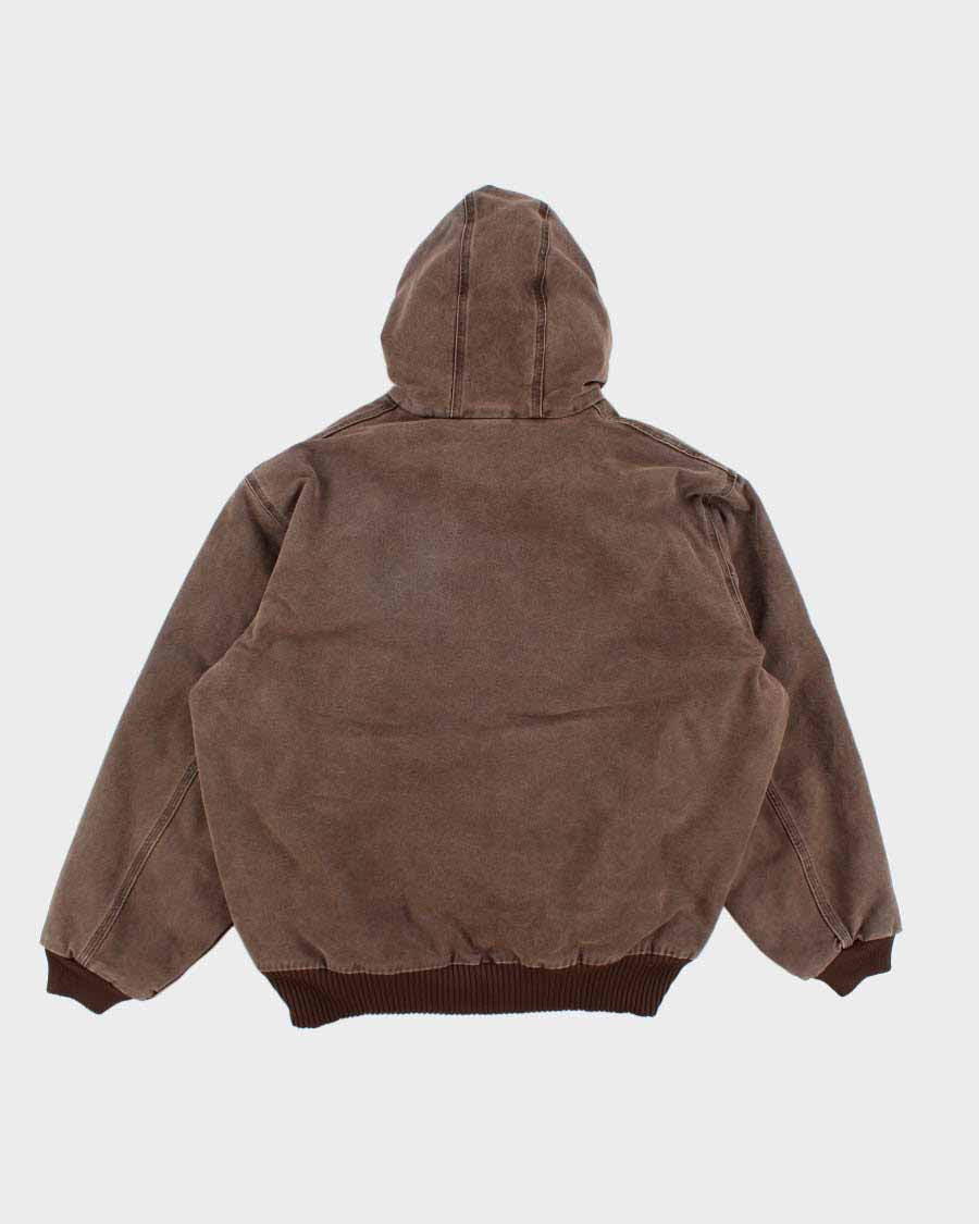 Vintage Carhartt Hooded Brown Work Wear Jacket - XL