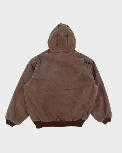 Vintage Carhartt Hooded Brown Work Wear Jacket - XL