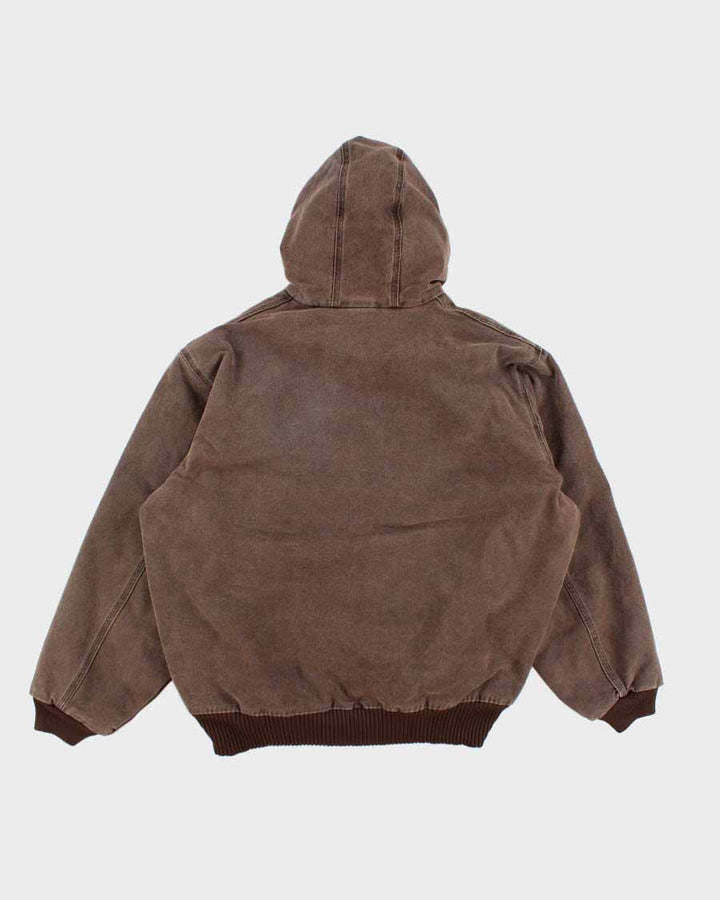 Vintage Carhartt Hooded Brown Work Wear Jacket - XL