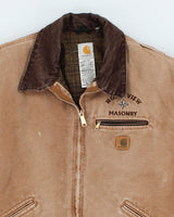 Vintage Carhartt Fleece Lined Beige Work Wear Jacket - XXL