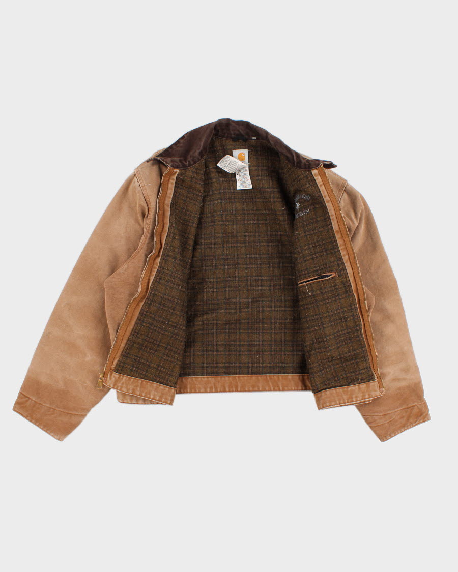 Vintage Carhartt Fleece Lined Beige Work Wear Jacket - XXL