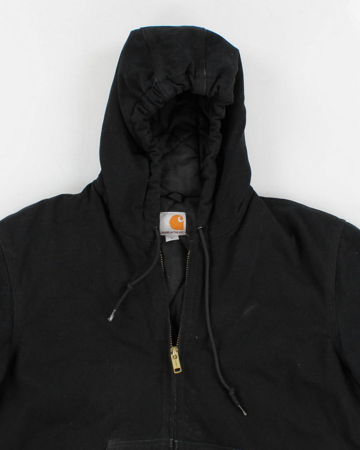 Carhartt Black Hooded Work Wear Jacket - M