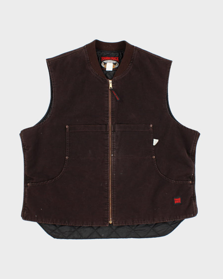 Vintage Tough Duck Brown Work Wear Sleeveless Jacket - XXL