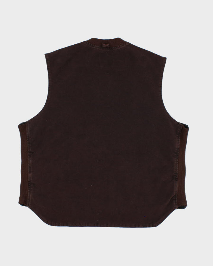 Vintage Tough Duck Brown Work Wear Sleeveless Jacket - XXL