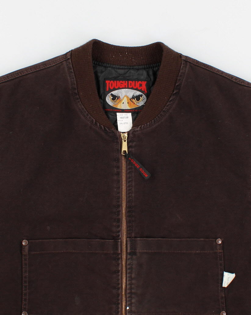 Vintage Tough Duck Brown Work Wear Sleeveless Jacket - XXL