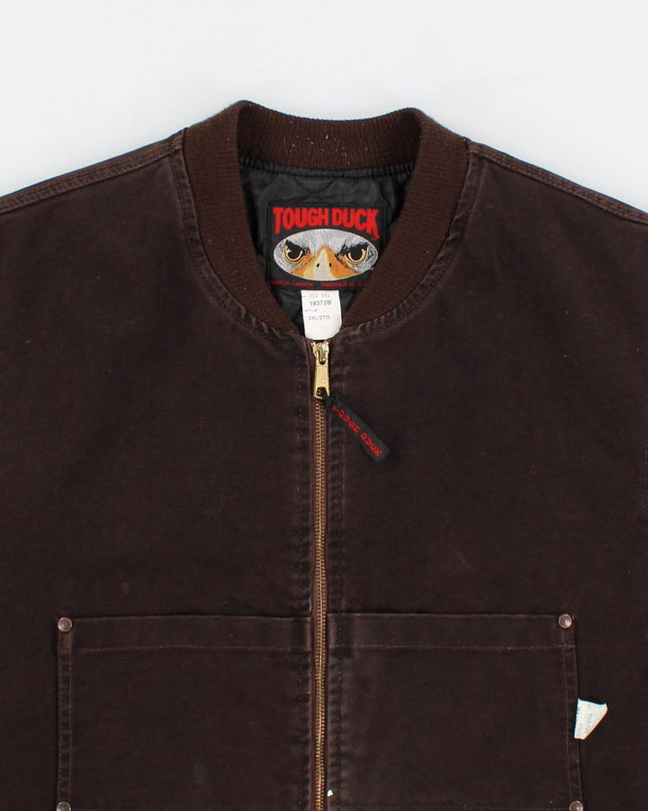 Vintage Tough Duck Brown Work Wear Sleeveless Jacket - XXL