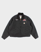 Vintage Carhartt Fleece Lined Black Work Wear Jacket - XXL