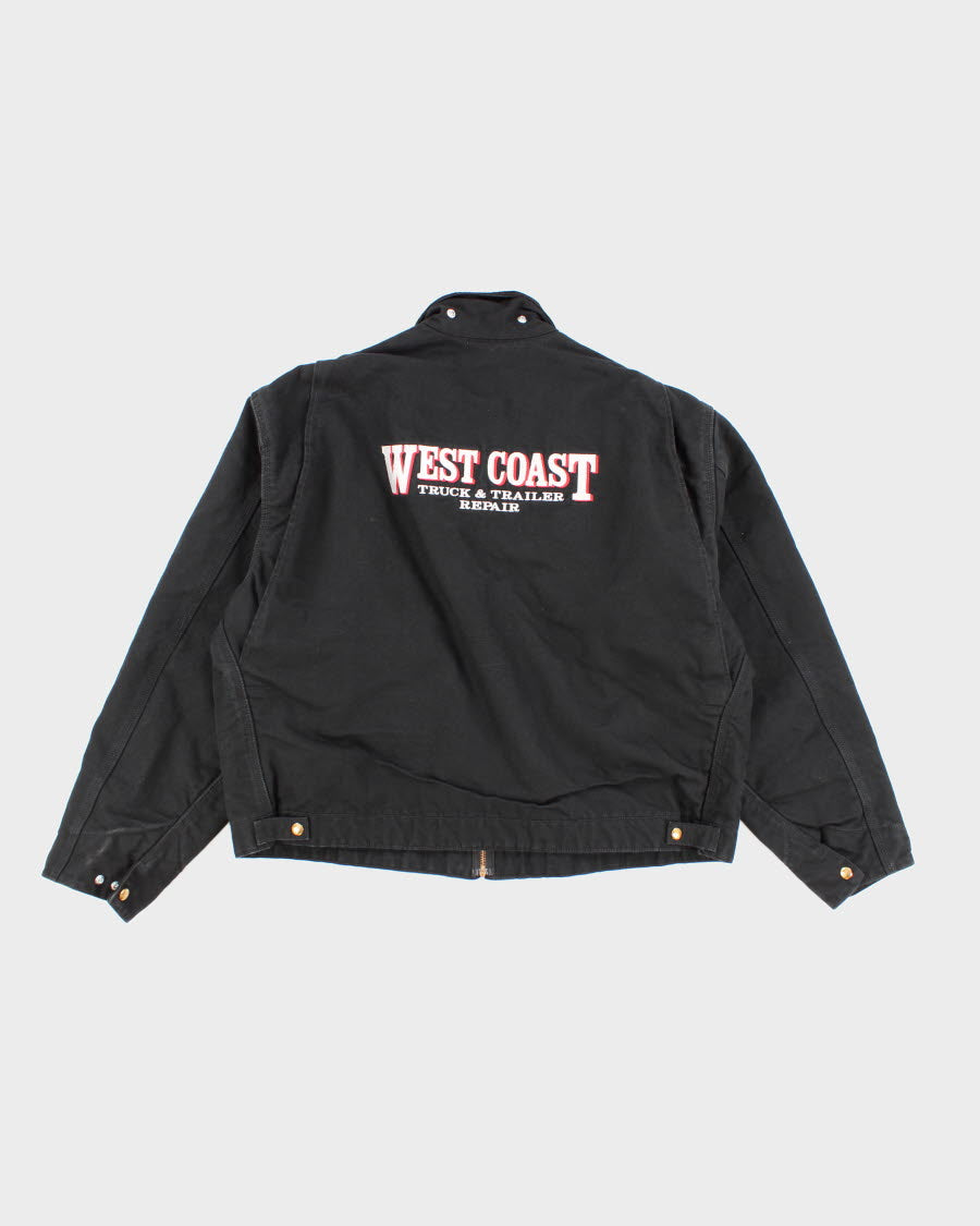Vintage Carhartt Fleece Lined Black Work Wear Jacket - XXL