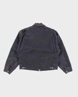 Vintage Carhartt Fleece Lined Navy Work Wear Jacket - L