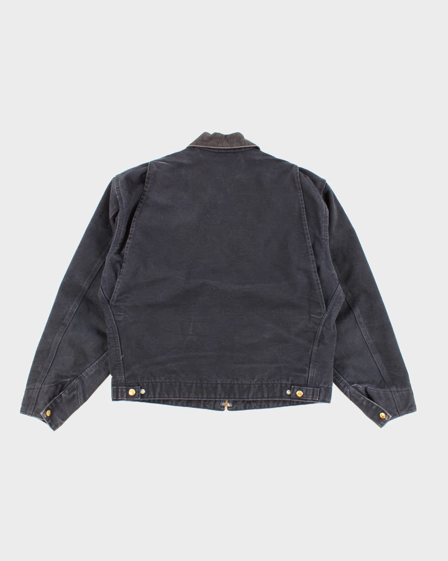 Vintage Carhartt Fleece Lined Navy Work Wear Jacket - L