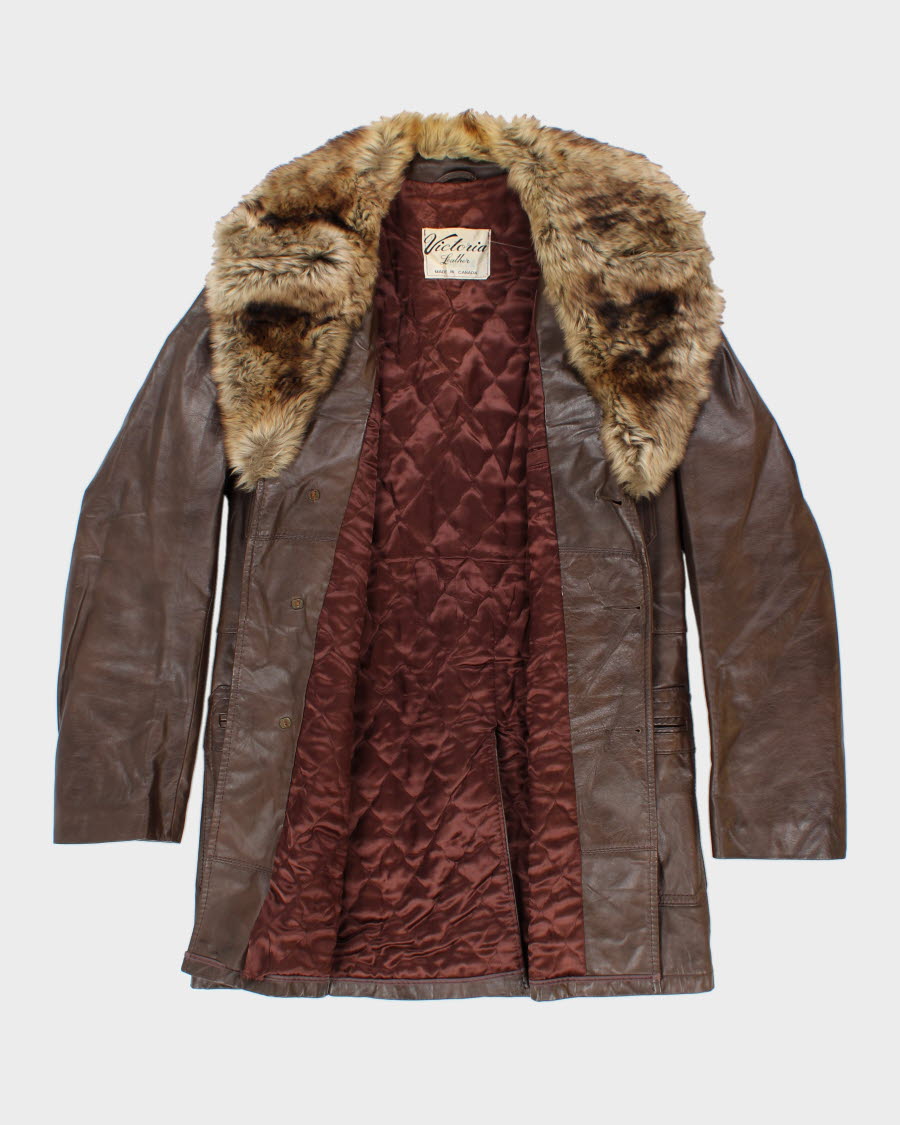Faux fur collar deals leather jacket mens