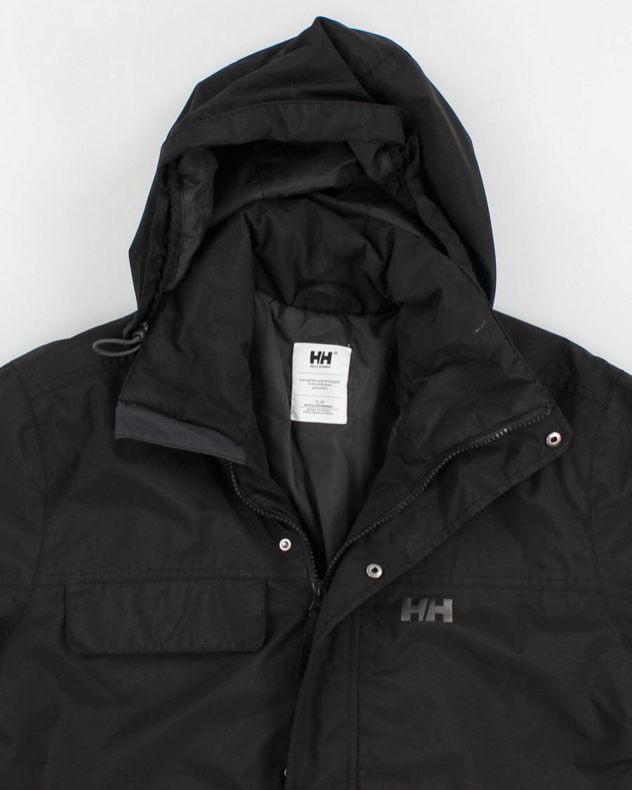 Vintage Men's Black Helly Hansen Winter Coat - S