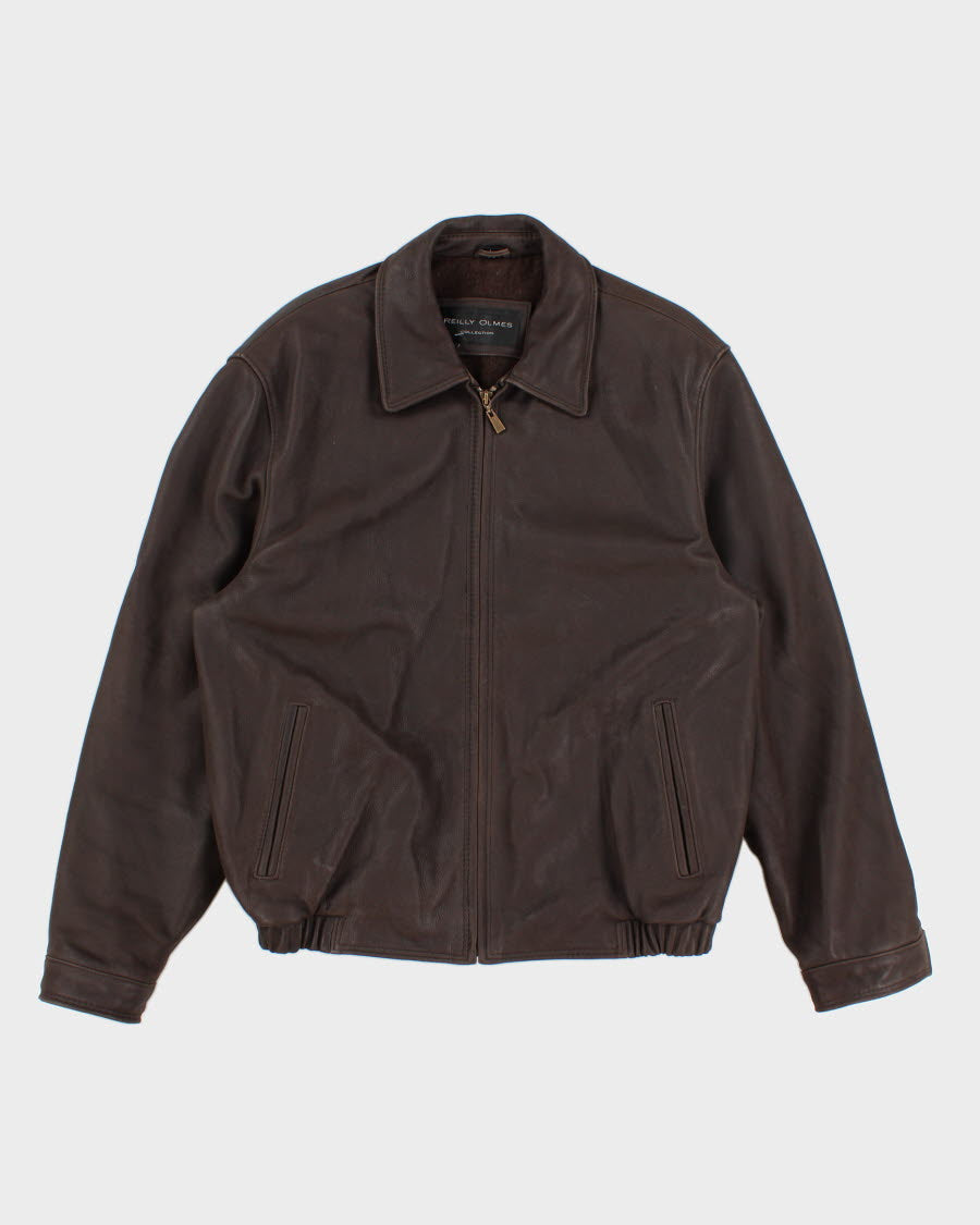 Reilly Olmes Fleece Lined Dreamy Brown Leather Jacket - L