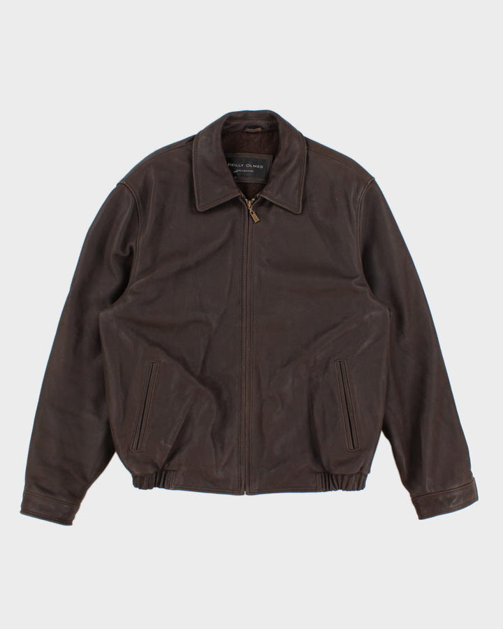 Reilly Olmes Fleece Lined Dreamy Brown Leather Jacket - L