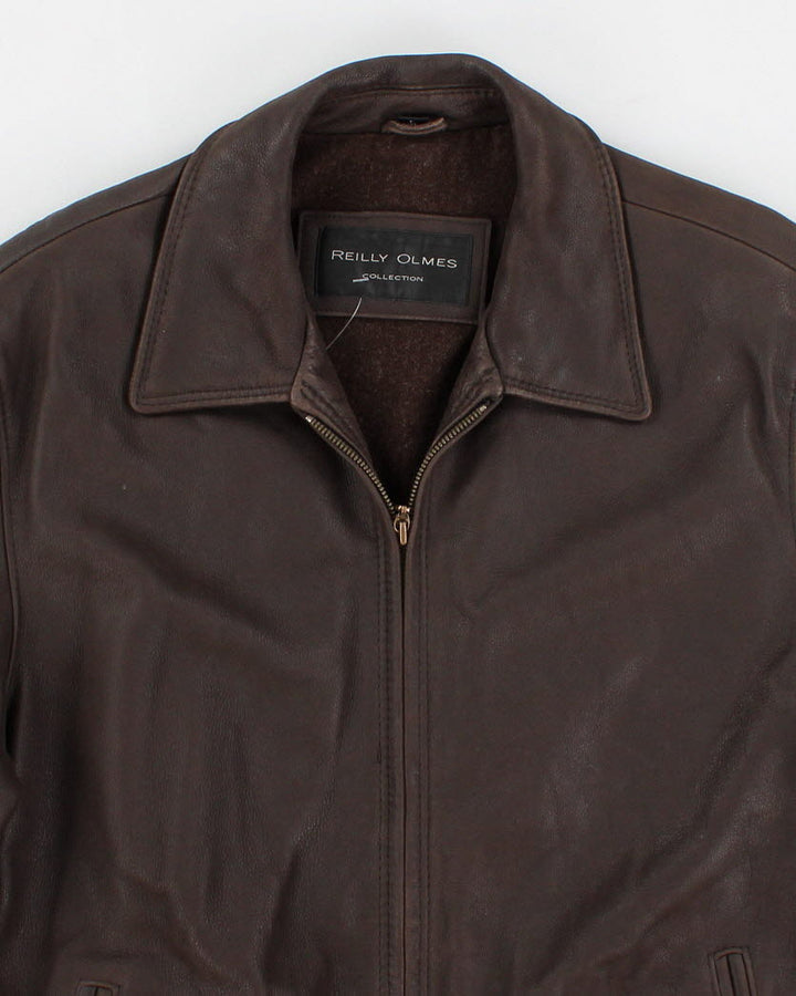 Reilly Olmes Fleece Lined Dreamy Brown Leather Jacket - L
