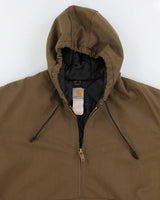 Vintage Men's Green Zip Up Hooded Carhartt Jacket - XXXL