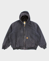 Vintage Men's Blue Zip Up Hooded Carhartt Jacket - XXL