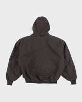 Men's Black Wallo Work Wear Hooded Zip up Jacket - S/M
