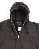 Men's Black Wallo Work Wear Hooded Zip up Jacket - S/M