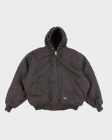 Men's Black Wallo Work Wear Hooded Zip-up Jacket - XXL