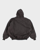Men's Black Wallo Work Wear Hooded Zip-up Jacket - XXL