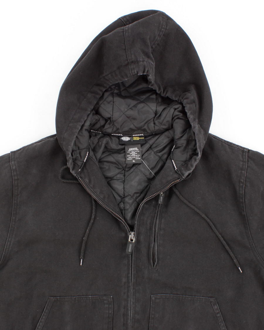 Men's Black Dickies Hooded Zip-up Jacket - XL