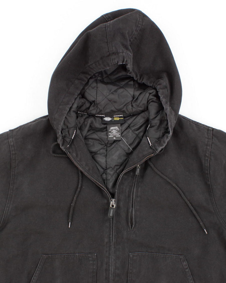 Men's Black Dickies Hooded Zip-up Jacket - XL