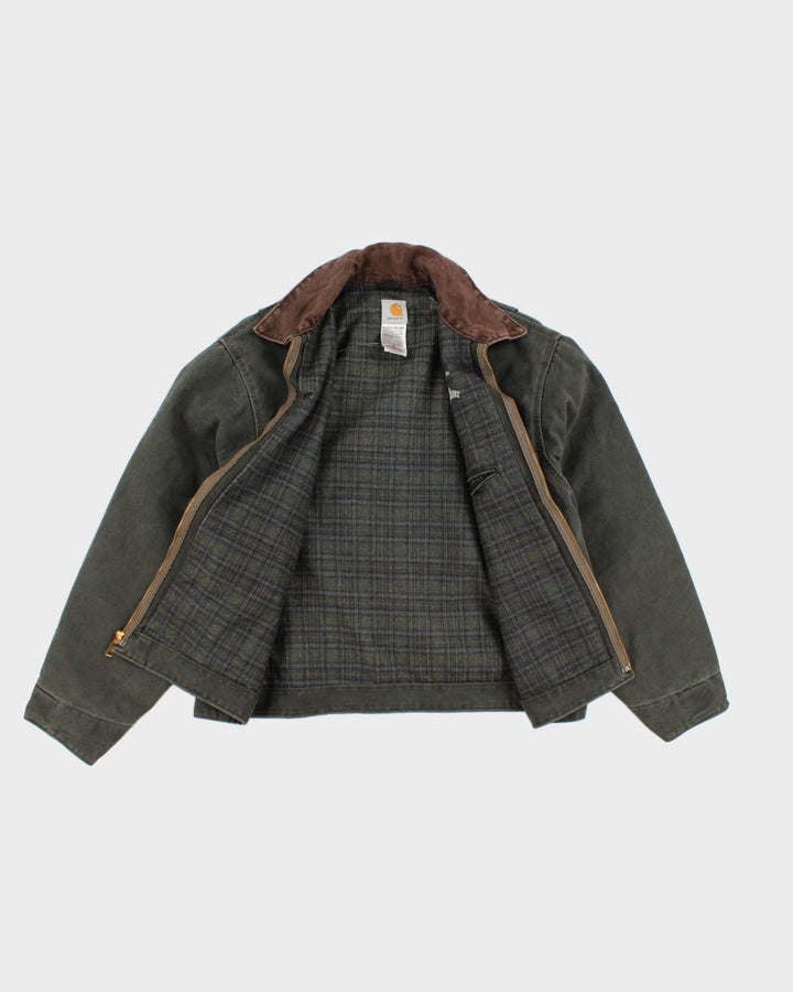 Vintage Men's Green Carhartt Fleece Lined Detroit Jacket - XL