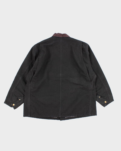 Vintage Men's Black Fleeced Lined Collard Carhartt Jacket - XXXL