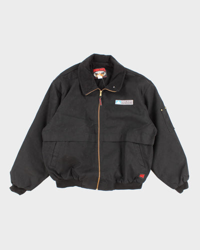 Vintage men's Black Tough Duck Fleeced Lined Zip-up Jacket - XL